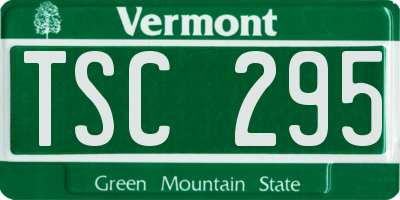 VT license plate TSC295