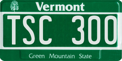 VT license plate TSC300