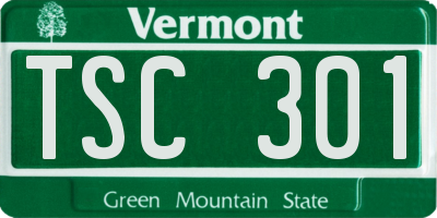 VT license plate TSC301