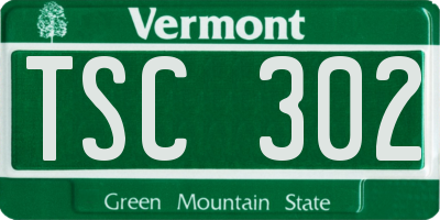 VT license plate TSC302