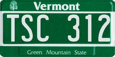 VT license plate TSC312