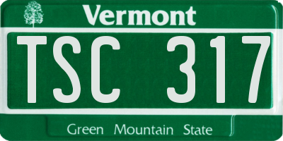 VT license plate TSC317