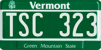 VT license plate TSC323