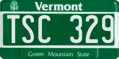 VT license plate TSC329
