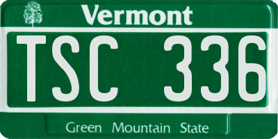 VT license plate TSC336