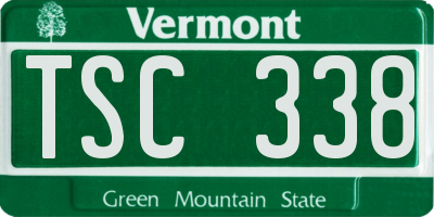 VT license plate TSC338