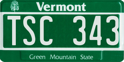 VT license plate TSC343