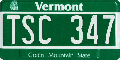 VT license plate TSC347