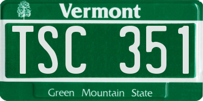 VT license plate TSC351