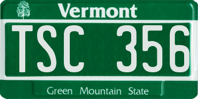 VT license plate TSC356
