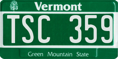 VT license plate TSC359