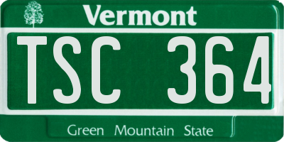 VT license plate TSC364