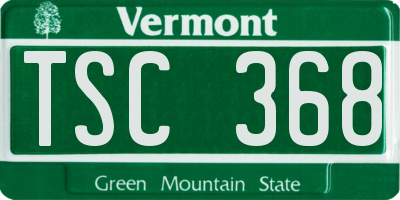 VT license plate TSC368