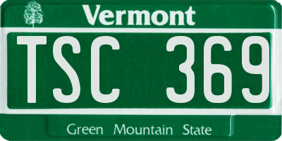 VT license plate TSC369