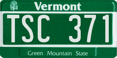 VT license plate TSC371