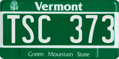 VT license plate TSC373