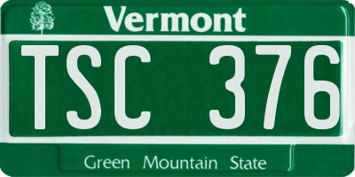 VT license plate TSC376
