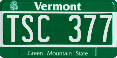 VT license plate TSC377