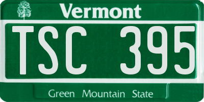 VT license plate TSC395