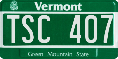 VT license plate TSC407