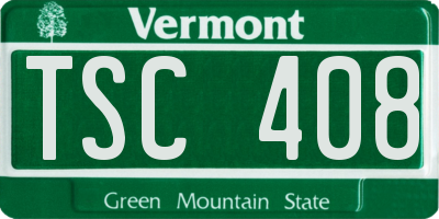 VT license plate TSC408