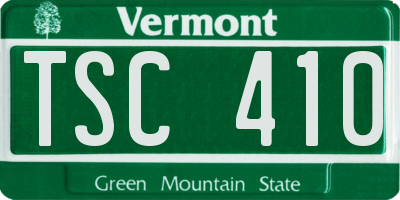 VT license plate TSC410