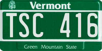 VT license plate TSC416