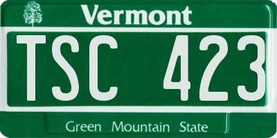 VT license plate TSC423