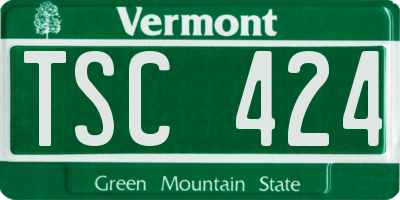 VT license plate TSC424