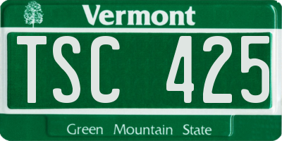 VT license plate TSC425