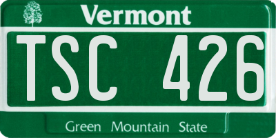 VT license plate TSC426