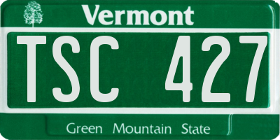VT license plate TSC427