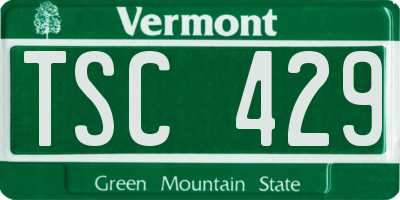 VT license plate TSC429