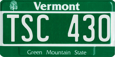 VT license plate TSC430