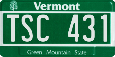 VT license plate TSC431