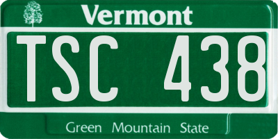 VT license plate TSC438