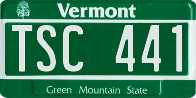 VT license plate TSC441