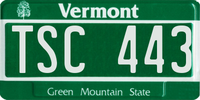 VT license plate TSC443