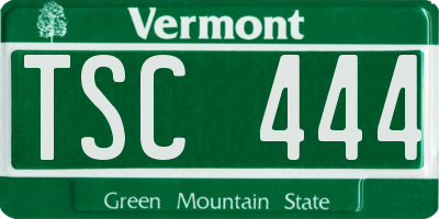 VT license plate TSC444