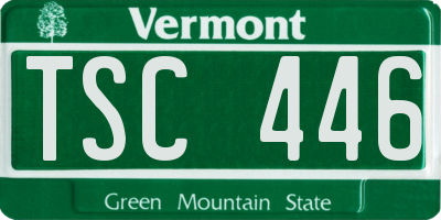 VT license plate TSC446