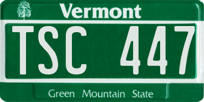 VT license plate TSC447