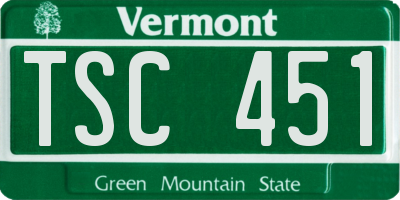 VT license plate TSC451