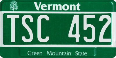 VT license plate TSC452