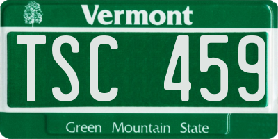 VT license plate TSC459