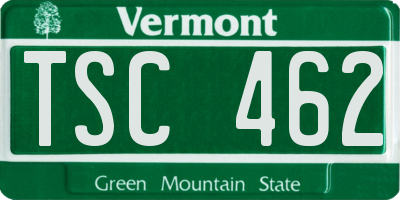 VT license plate TSC462