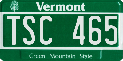 VT license plate TSC465