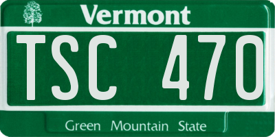 VT license plate TSC470