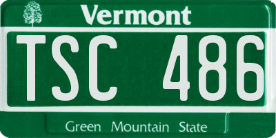 VT license plate TSC486