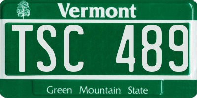 VT license plate TSC489