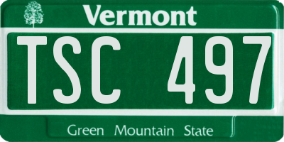 VT license plate TSC497